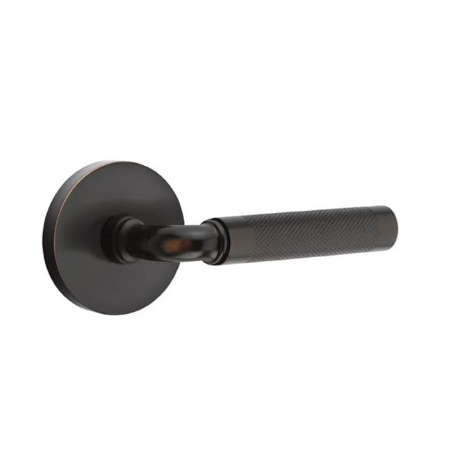 Emtek - Dummy, Disk Rosette US10B, R-Bar Stem US10B, Knurled Handle US10B - Oil Rubbed Bronze