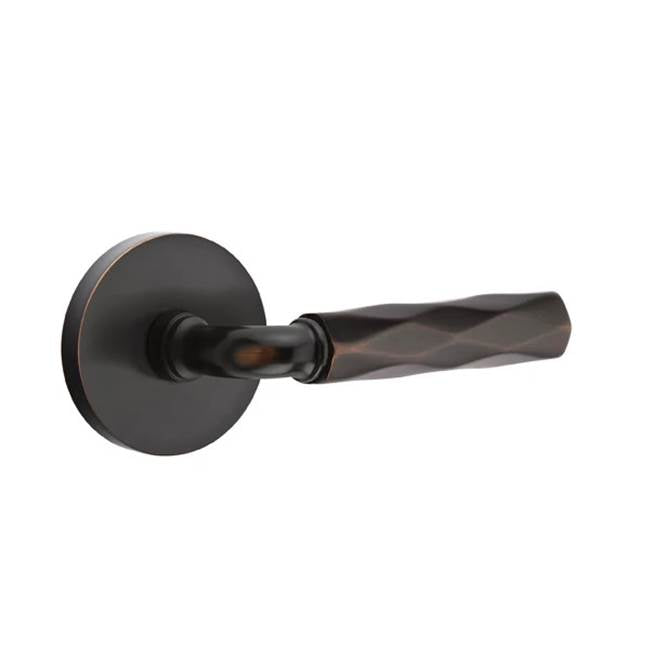 Emtek - Passage, Disk Rosette US10B, R-Bar Stem US10B, Tribeca Handle US10B RH - Oil Rubbed Bronze