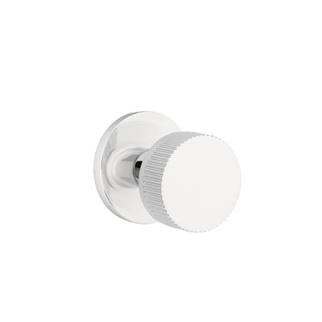 Emtek - Dummy, Disk Rosette US26, Conical Stem US26, Straight Knurled Knob US26 - Polished Chrome