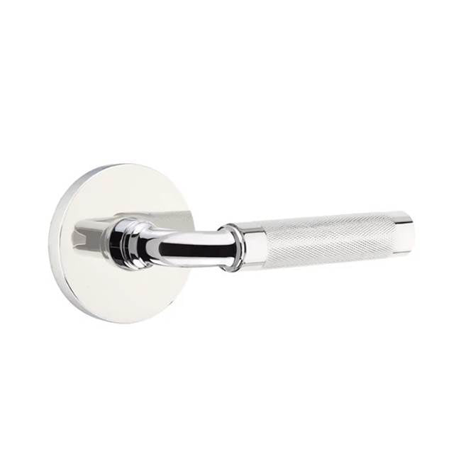 Emtek - Concealed Fastener Privacy, Disk Rosette US26, R-Bar Stem US26, Knurled Handle US26 - Polished Chrome