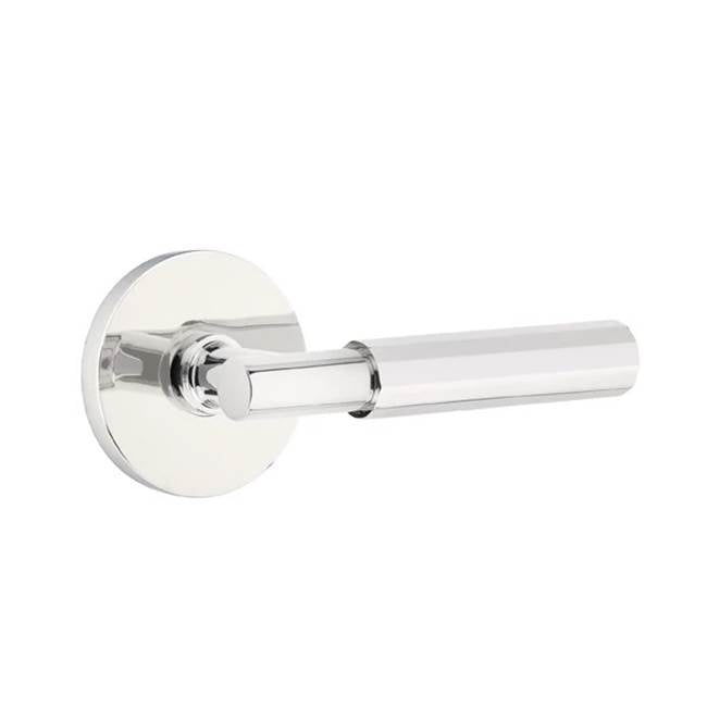 Emtek - Privacy, Disc Rosette US26, T-Bar Stem US26, Faceted Handle US26 LH - Polished Chrome