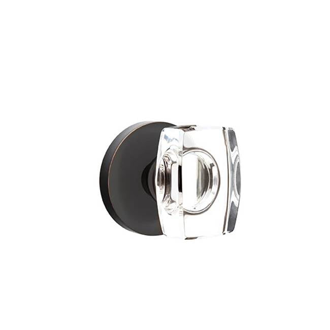 Emtek - Passage, Disk Rosette, Windsor Crystal Knob, US10B - Oil Rubbed Bronze