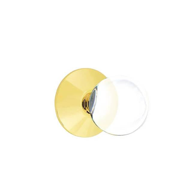 Emtek - Privacy, Modern Rosette, Bristol Crystal Knob, US3NL - Unlacquered Brass