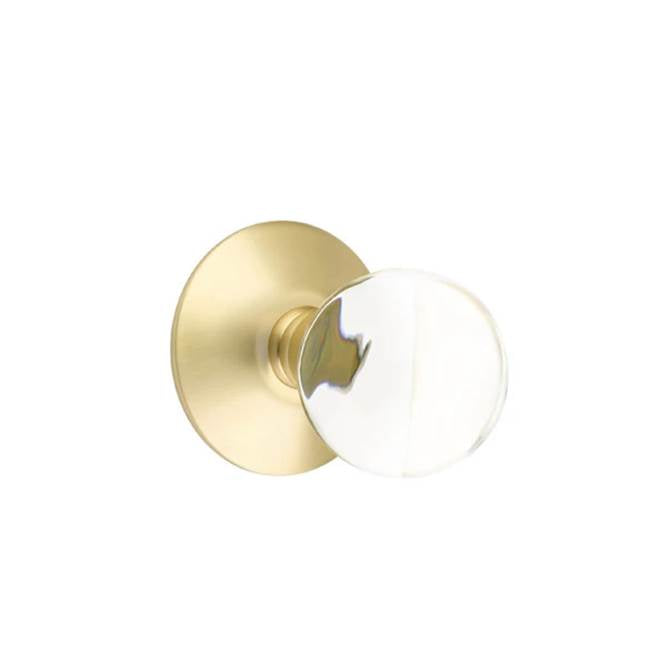 Emtek - Passage, Modern Rosette, Bristol Crystal Knob, US4 - Satin Brass
