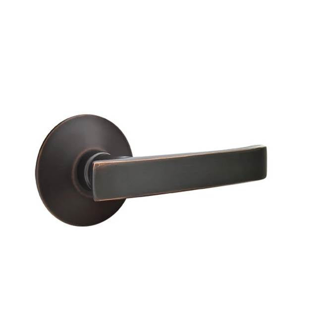 Emtek - Privacy, Modern Rosette, Geneva Lever, LH, US10B - Oil Rubbed Bronze