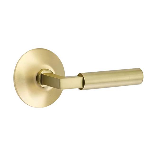 Emtek - Privacy, Modern Rosette, Hercules Lever, LH, US4 - Satin Brass