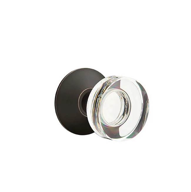 Emtek - Passage, Modern Rosette, Modern Disc Crystal Knob, US10B - Oil Rubbed Bronze