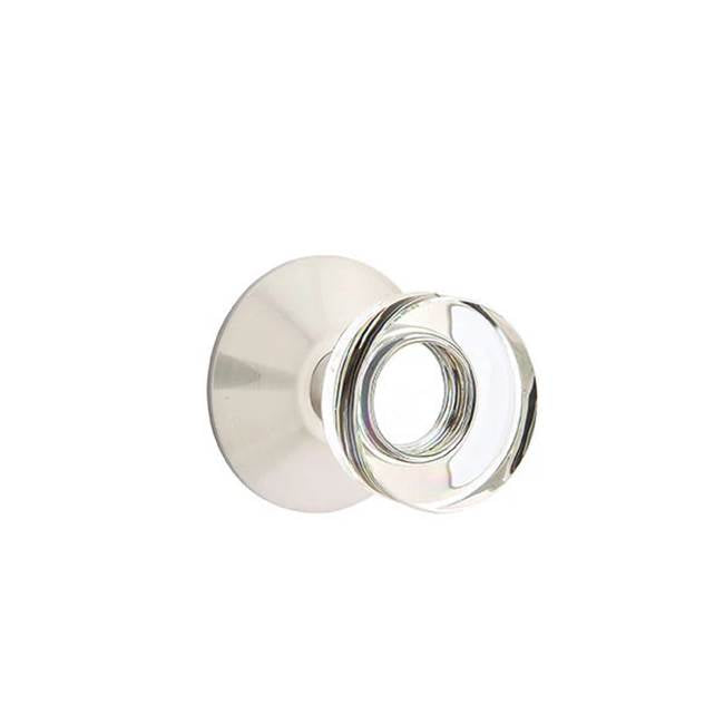 Emtek - Privacy, Modern Rosette, Modern Disc Crystal Knob, US15 - Satin Nickel
