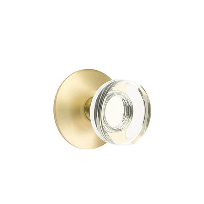 Emtek - Dummy, Modern Rosette, Modern Disc Crystal Knob, US4 - Satin Brass