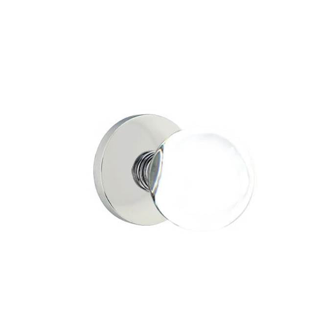 Emtek - Privacy, Disk Rosette, Bristol Crystal Knob, US26 - Polished Chrome