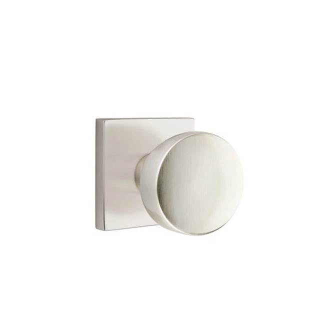 Emtek - Privacy, Square Rosette, Laurent Round Knob, US15 - Satin Nickel