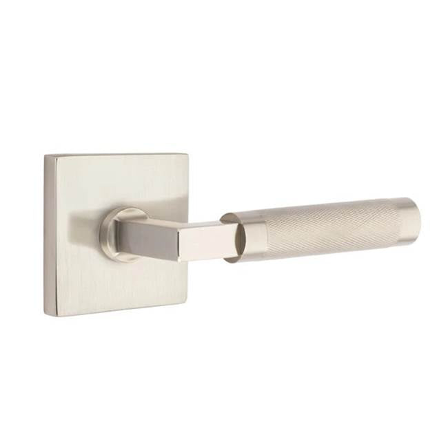 Emtek - Passage, Square Rosette US15, L-Square Stem US15, Knurled Handle US15 LH - Satin Nickel
