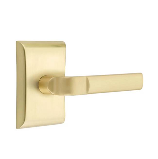 Emtek - Passage, Neos Rosette, Aston Lever, RH, US4 - Satin Brass
