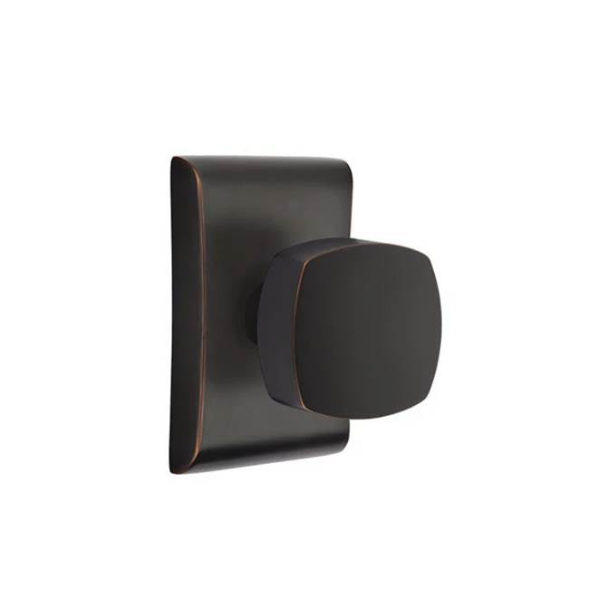 Emtek - Concealed Fastener, Privacy, Neos Rosette, Freestone Square Knob, US10B - Oil Rubbed Bronze