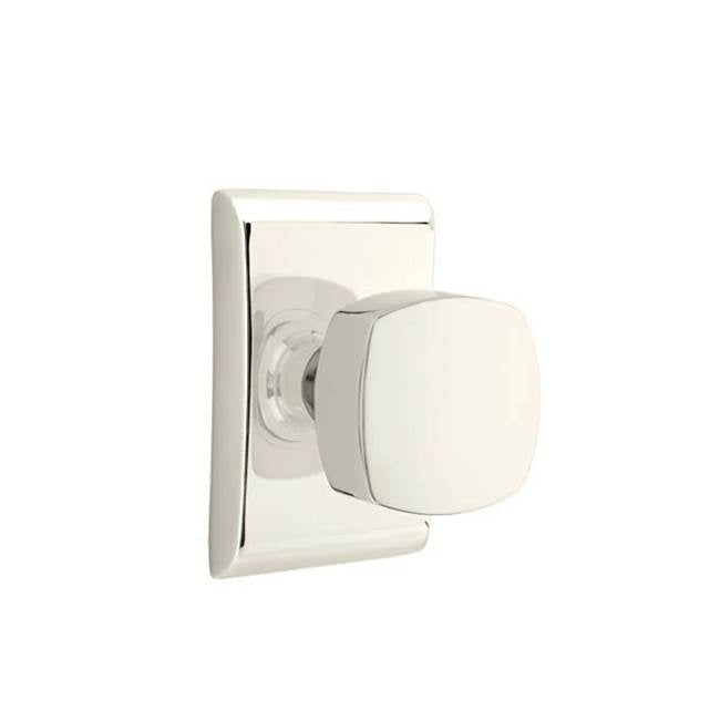 Emtek - Concealed, Privacy, Neos Rosette, Freestone Knob, US14 - Polished Nickel