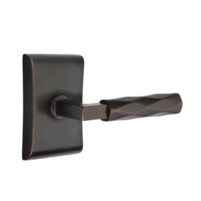 Emtek - Passage, Neos Rosette US10B, L-Square Stem US10B, Tribeca Handle US10B RH - Oil Rubbed Bronze