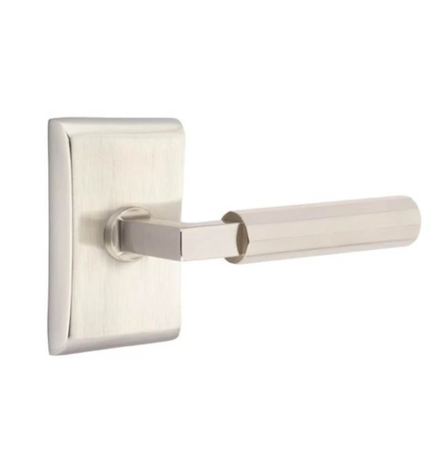 Emtek - Dummy, Neos Rosette US15, L-Square Stem US15, Faceted Handle US15 - Satin Nickel