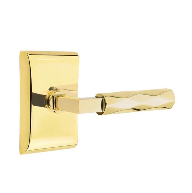 Emtek - Privacy, Neos Rosette US3NL, L-Square Stem US3NL, Tribeca Handle US3NL LH - Unlacquered Brass