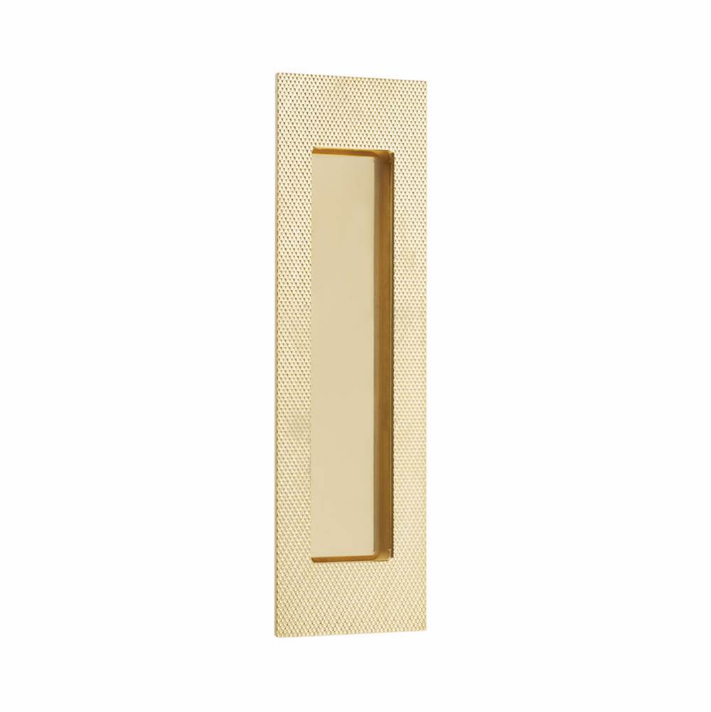 Emtek - Modern Rectangular, 7'' Knurled Flush Pulls with plain pocket, US3NL - Unlacquered Brass
