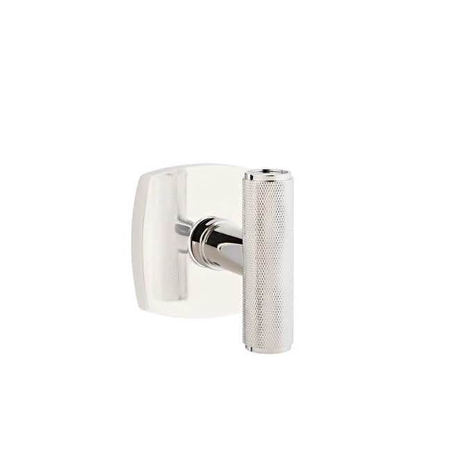 Emtek - Concealed, Privacy, Urban Modern Rosette, The Ace Knurled Knob, US14 - Polished Nickel