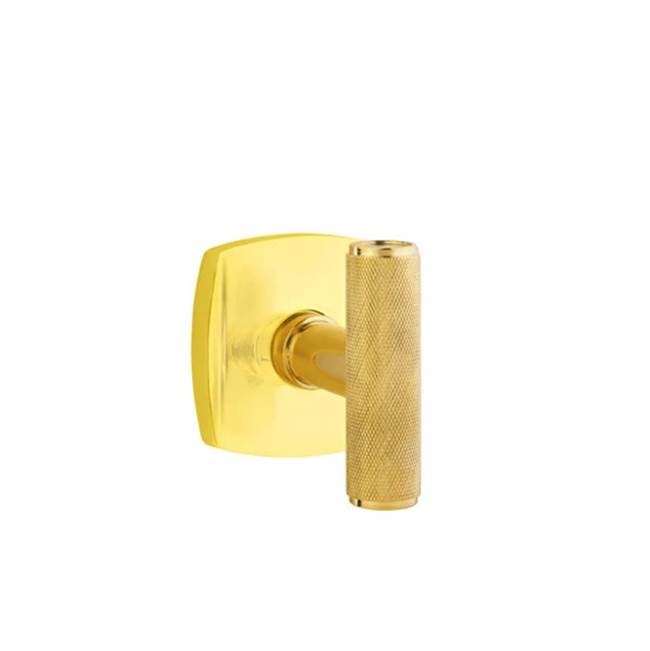 Emtek - Passage, Urban Modern Rosette, The Ace Knurled Knob, US3NL - Unlacquered Brass