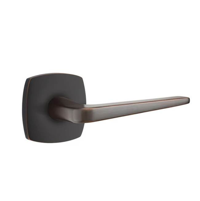 Emtek - Privacy, Urban Modern Rosette, Athena Lever, LH, US10B - Oil Rubbed Bronze
