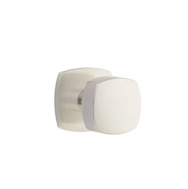 Emtek - Concealed Fastener Passage, Urban Modern Rosette, Freestone Square Knob, US15 - Satin Nickel