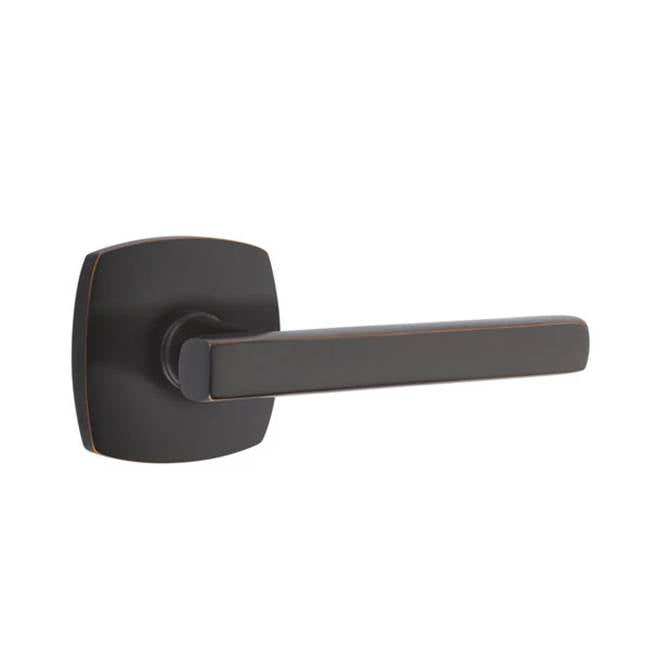 Emtek - Privacy, Urban Modern Rosette, Freestone Lever, LH, US10B - Oil Rubbed Bronze