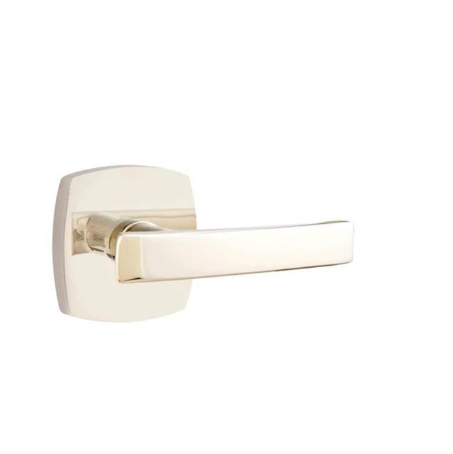 Emtek - Privacy, Urban Modern Rosette, Geneva Lever, LH, US14 - Polished Nickel