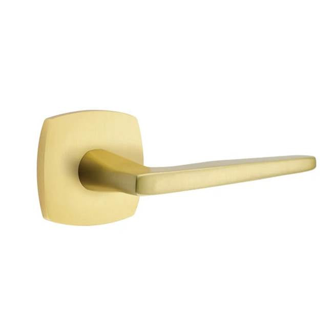 Emtek - Privacy, Urban Modern Rosette, Hermes Lever, RH, US4 - Satin Brass