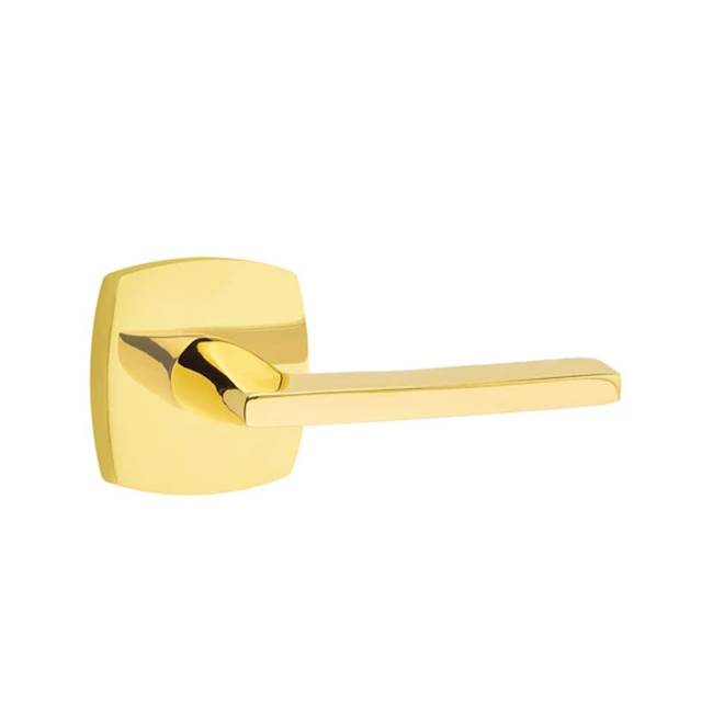 Emtek - Concealed Fastener Privacy, Urban Modern Rosette, Helios Lever, US3NL - Unlacquered Brass