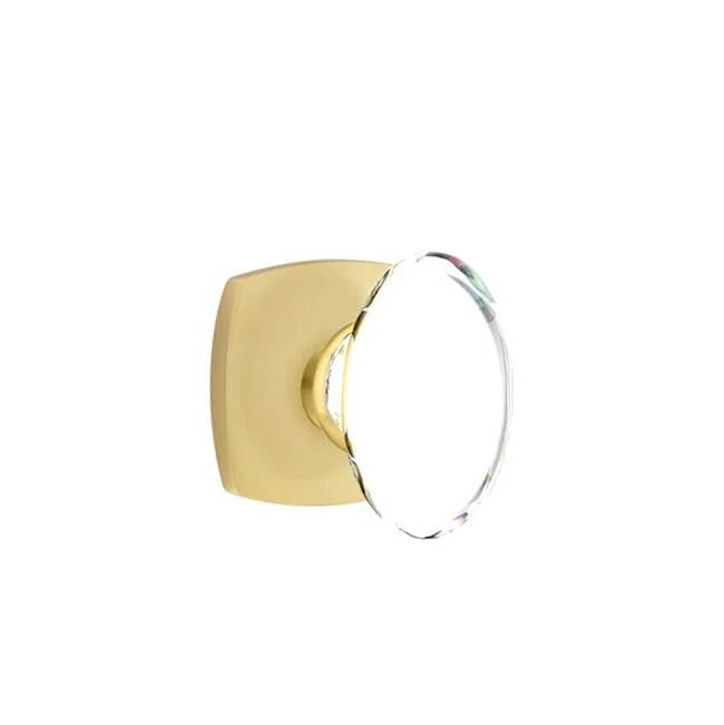 Emtek - Dummy, Urban Modern Rosette, Hampton Crystal Knob, US4 - Satin Brass