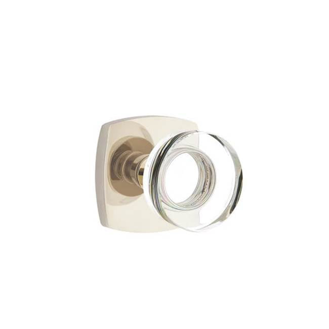 Emtek - Dummy, Urban Modern Rosette, Modern Disc Crystal Knob, US14 - Polished Nickel