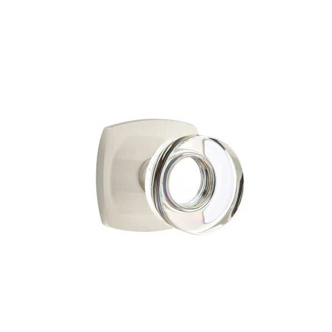 Emtek - Concealed Fastener Privacy, Urban Modern Rosette, Modern Disc Crystal Knob, US15 - Satin Nickel