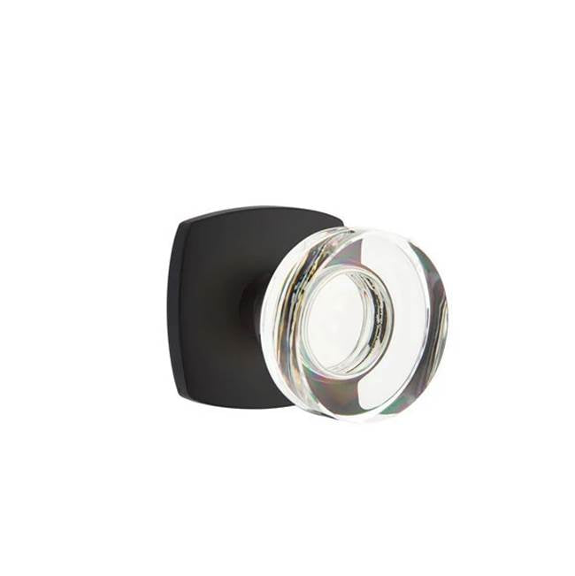 Emtek - Dummy, Urban Modern Rosette, Modern Disc Crystal Knob, US19 - Flat Black