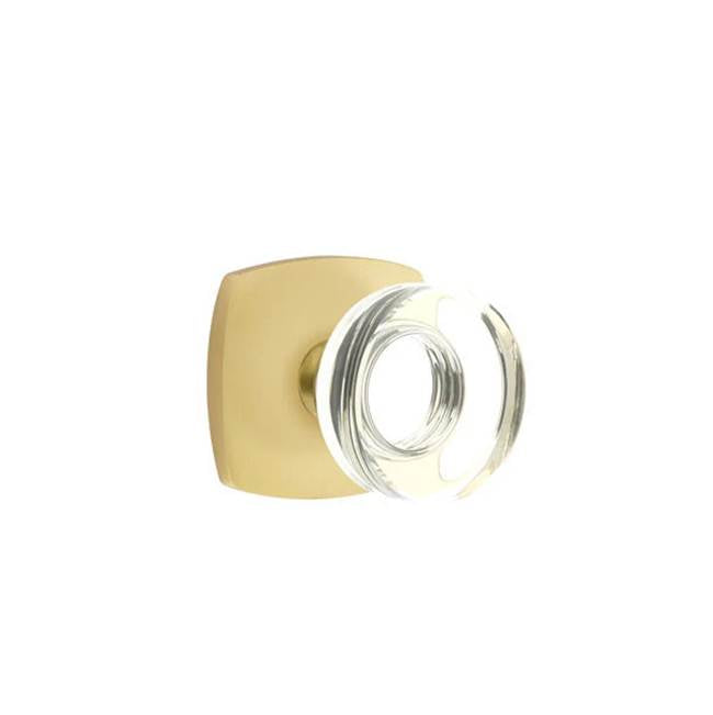 Emtek - Dummy, Urban Modern Rosette, Modern Disc Crystal Knob, US4 - Satin Brass