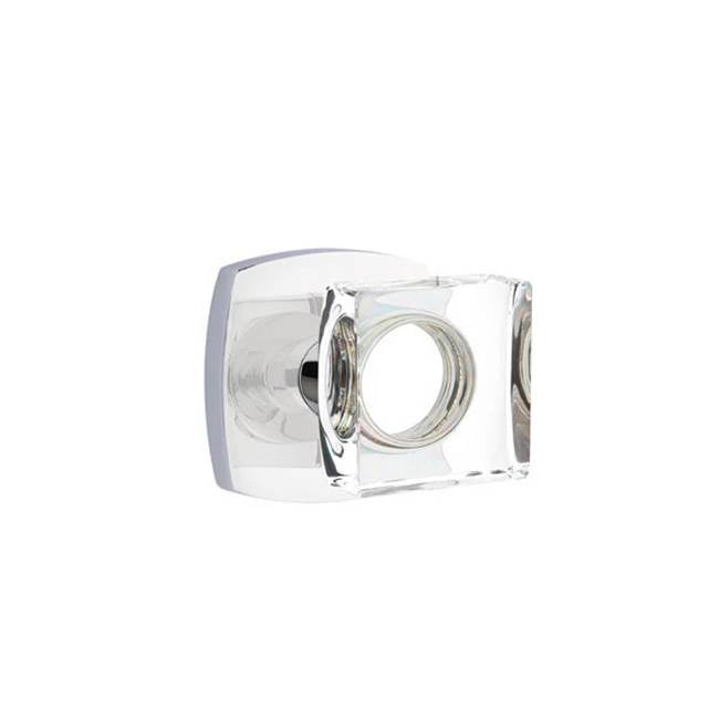 Emtek - Dummy, Urban Modern Rosette, Modern Square Crystal Knob, US26 - Polished Chrome