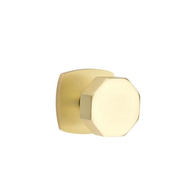 Emtek - Privacy, Urban Modern Rosette, Octagon Knob, US4 - Satin Brass