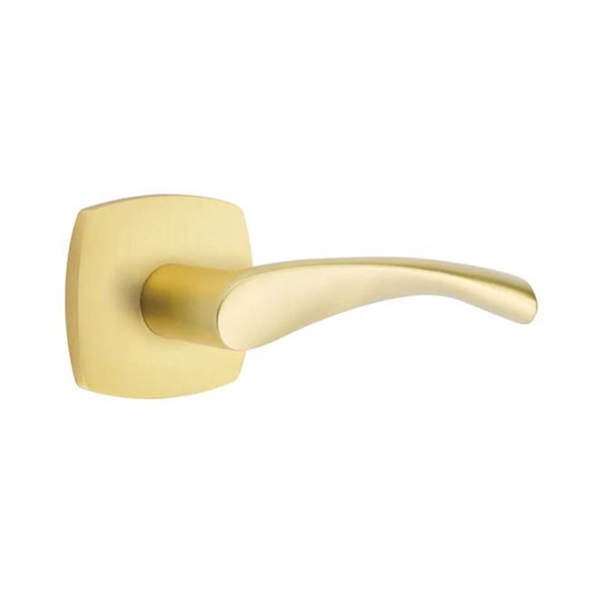 Emtek - Passage, Urban Modern Rosette, Triton Lever, LH, US4 - Satin Brass