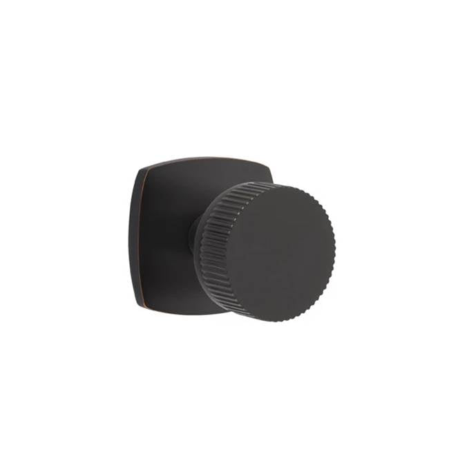 Emtek - Privacy, Urban Modern Rosette US10B, Conical Stem US10B, Straight Knurled Knob US10B - Oil Rubbed Bronze