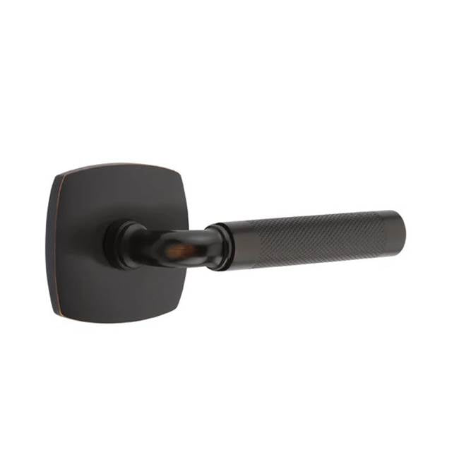 Emtek - Passage, Urban Modern Rosette US10B, R-Bar Stem US10B, Knurled Handle US10B LH - Oil Rubbed Bronze