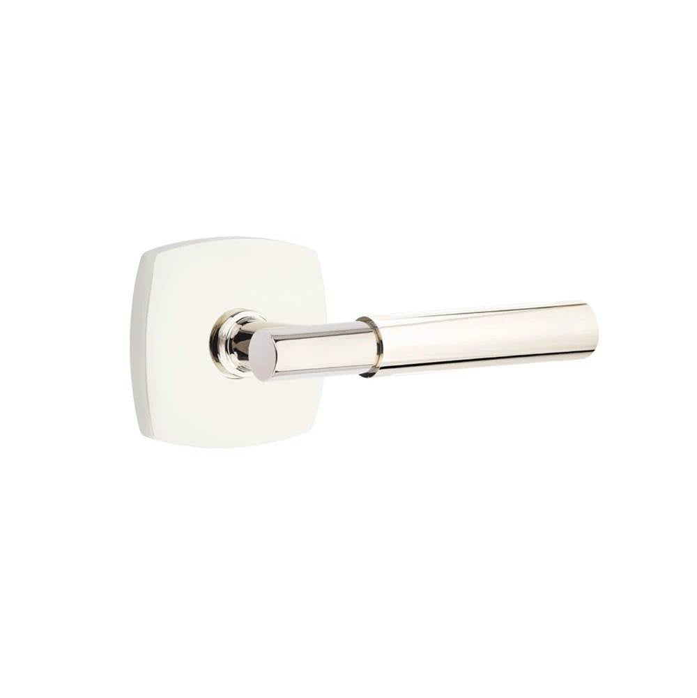 Emtek - Concealed Fastener, Select Privacy, Urban Modern Rosette US14, T-Bar Stem US14, Smooth Handle US14 - Polished Nickel