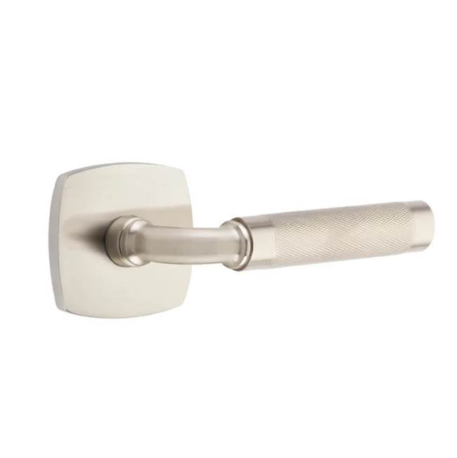 Emtek - Passage, Urban Modern Rosette US15, R-Bar Stem US15, Knurled Handle US15 RH - Satin Nickel