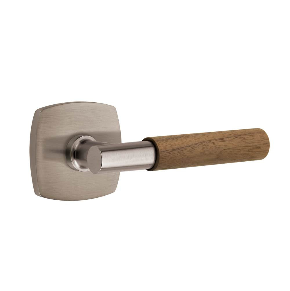 Emtek - Concealed Fastener, Select Privacy, Urban Modern Rosette US15A, T-Bar Stem US15A, Dark Walnut Handle - Pewter