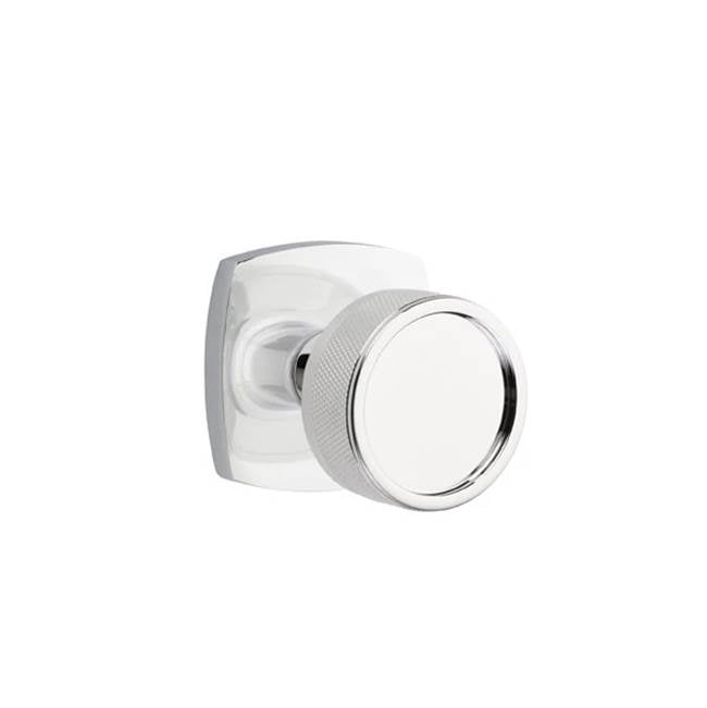 Emtek - Privacy, Urban Modern Rosette US26, Conical Stem US26, Knurled Knob US26 - Polished Chrome