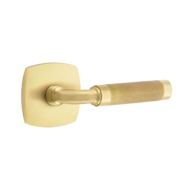 Emtek - Passage, Urban Modern Rosette US4, R-Bar Stem US4, Knurled Handle US4 LH - Satin Brass
