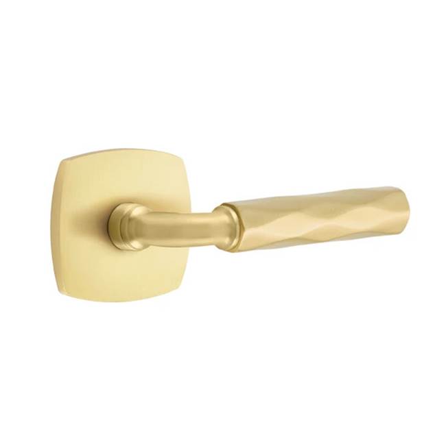 Emtek - Privacy, Urban Modern Rosette US4, R-Bar Stem US4, Tribeca Handle US4 LH - Satin Brass