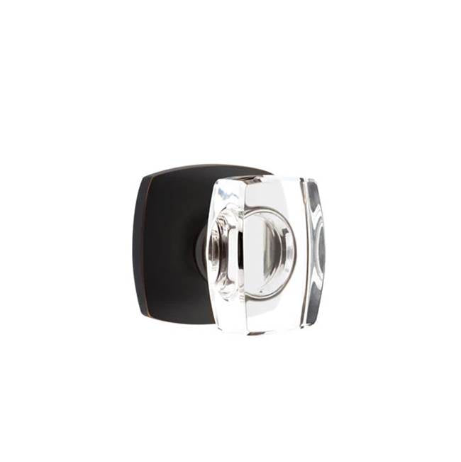 Emtek - Privacy, Urban Modern Rosette, Windsor Crystal Knob, US10B - Oil Rubbed Bronze