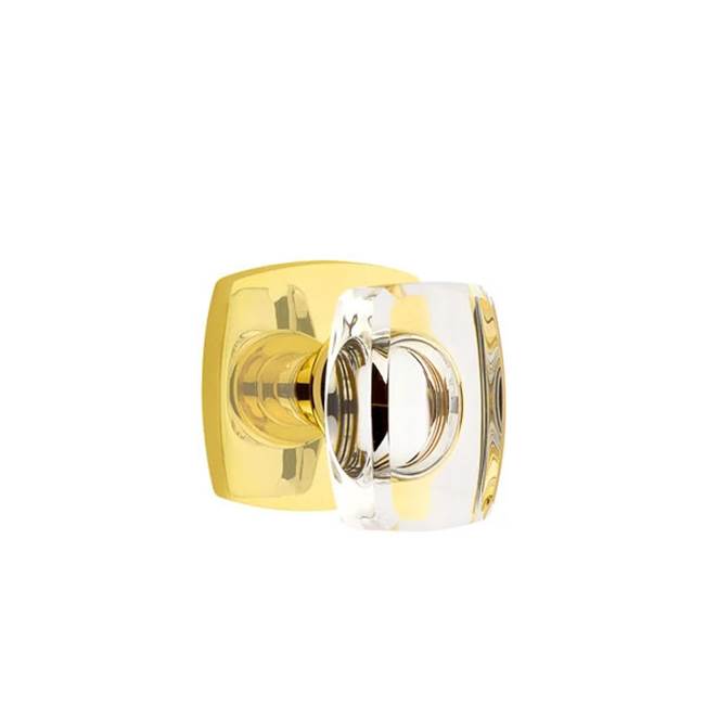 Emtek - Dummy, Urban Modern Rosette, Windsor Crystal Knob, US3NL - Unlacquered Brass