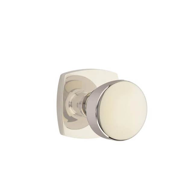 Emtek - Concealed Fastener Passage, Urban Modern Rosette, Laurent Round Knob, US14 - Polished Nickel